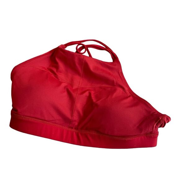 Peloton Women’s M High Neck Strappy Sports Bra Classic Red Padded Athletic Gym - Picture 9 of 9